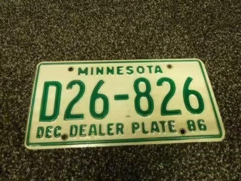 Kentekenplaat licenseplate Minnesota Dealer Plate USA, Verzenden, Gebruikt, Auto's