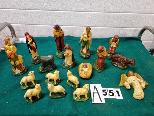 Kerststal beelden vintage antiek ,[a551], Ophalen of Verzenden, 'T Olde Gre-j, Info@toldegrej.nl, Endepoelstraat 20f Didam