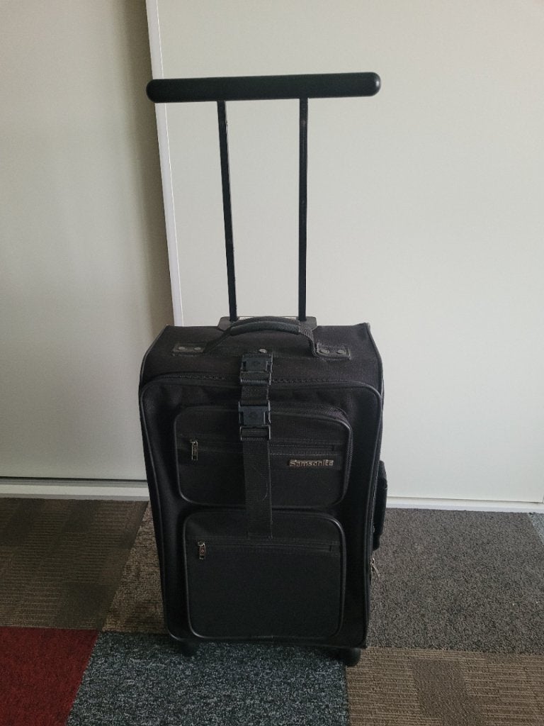 Samsonite trolly/koffer 4 wielen 58/35/25, Wieltjes, Gebruikt, 50 tot 60 cm, Ophalen of Verzenden