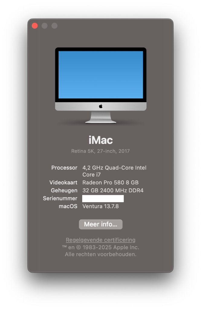 Imac 2017 27 inch I7, 32 GB, SSD, IMac, Zo goed als nieuw