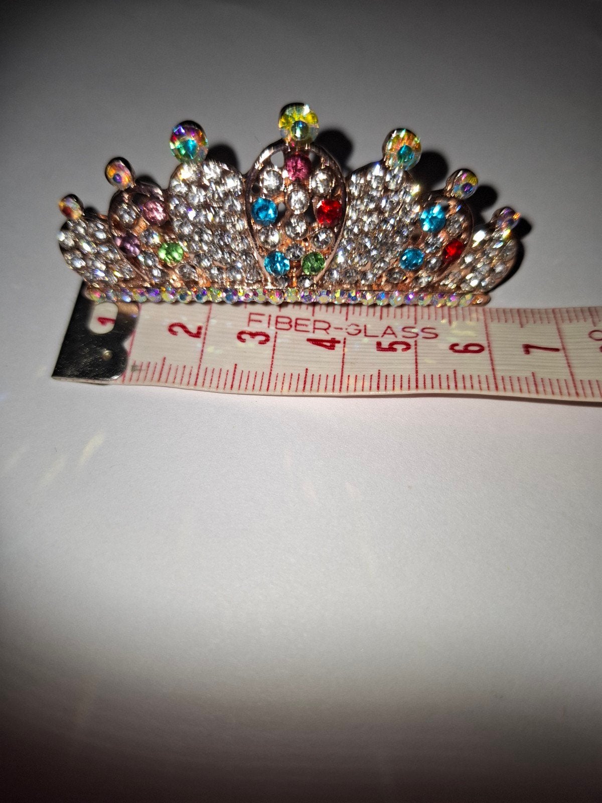 Haarclip Kroon met Kleurrijke Strass Steentjes, Verzenden, Nieuw