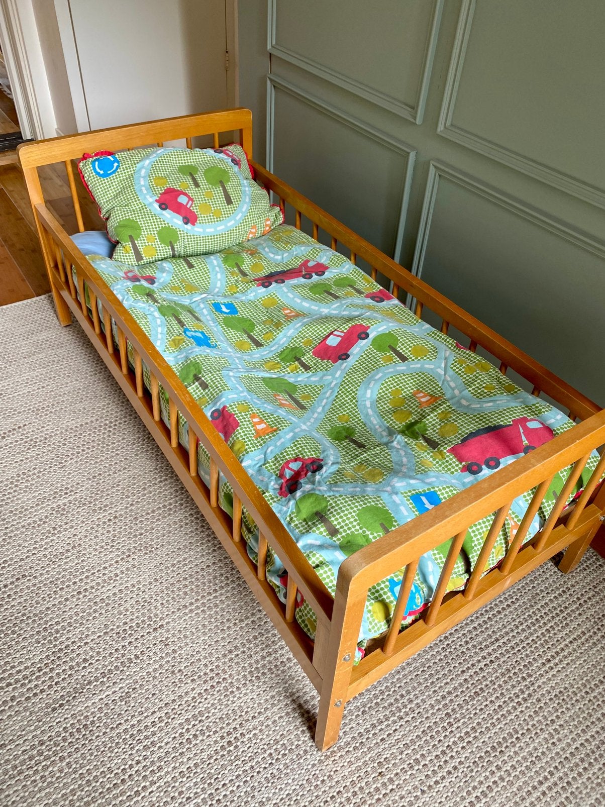 Mooie vintage juniorbed, Ophalen, Gebruikt, 140 tot 160 cm, 70 tot 85 cm