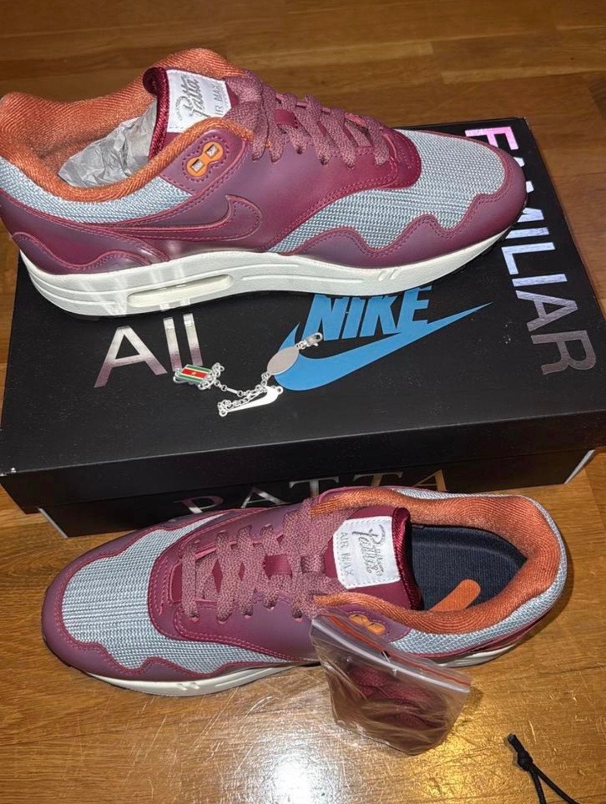 Nike Air Max 1 Patta Waves Rush Maroon, Kleding | Heren, Overige kleuren, Nike@nike.com, Nieuw, Ophalen of Verzenden