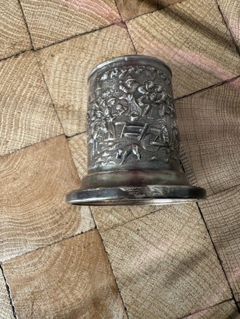 beker verzilverd met afbeelding, Ophalen of Verzenden