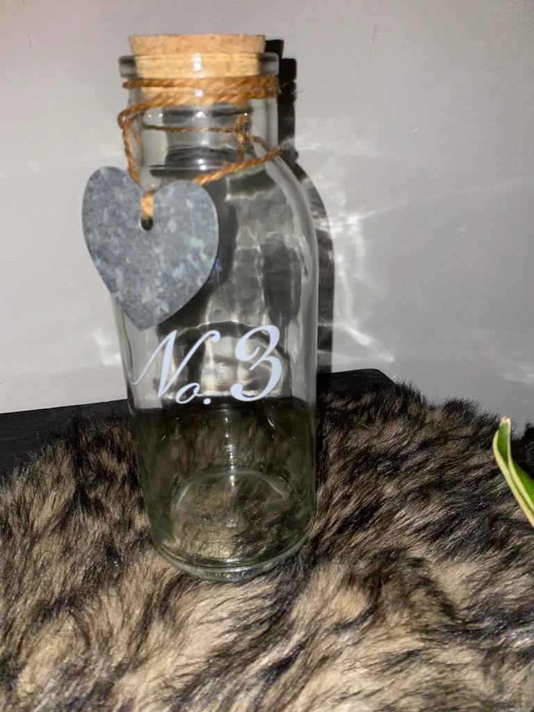 Nieuw glazen fles met kurkstop No. 3!, Ophalen of Verzenden, Gebruikt