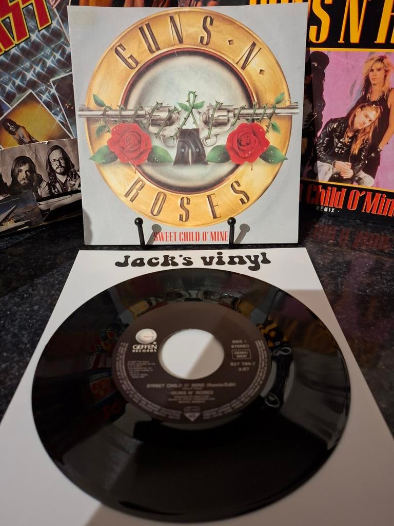 Guns N' Roses - Sweet Child O' Mine 7 inch vinyl 1988, Ophalen of Verzenden, Zo goed als nieuw, Overige formaten, Poprock