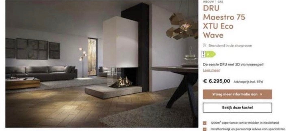 DRU Maestro 75 XTU Eco Wave Gashaard - Nieuw!, Ophalen, Nieuw, Inbouwhaard, Gashaard