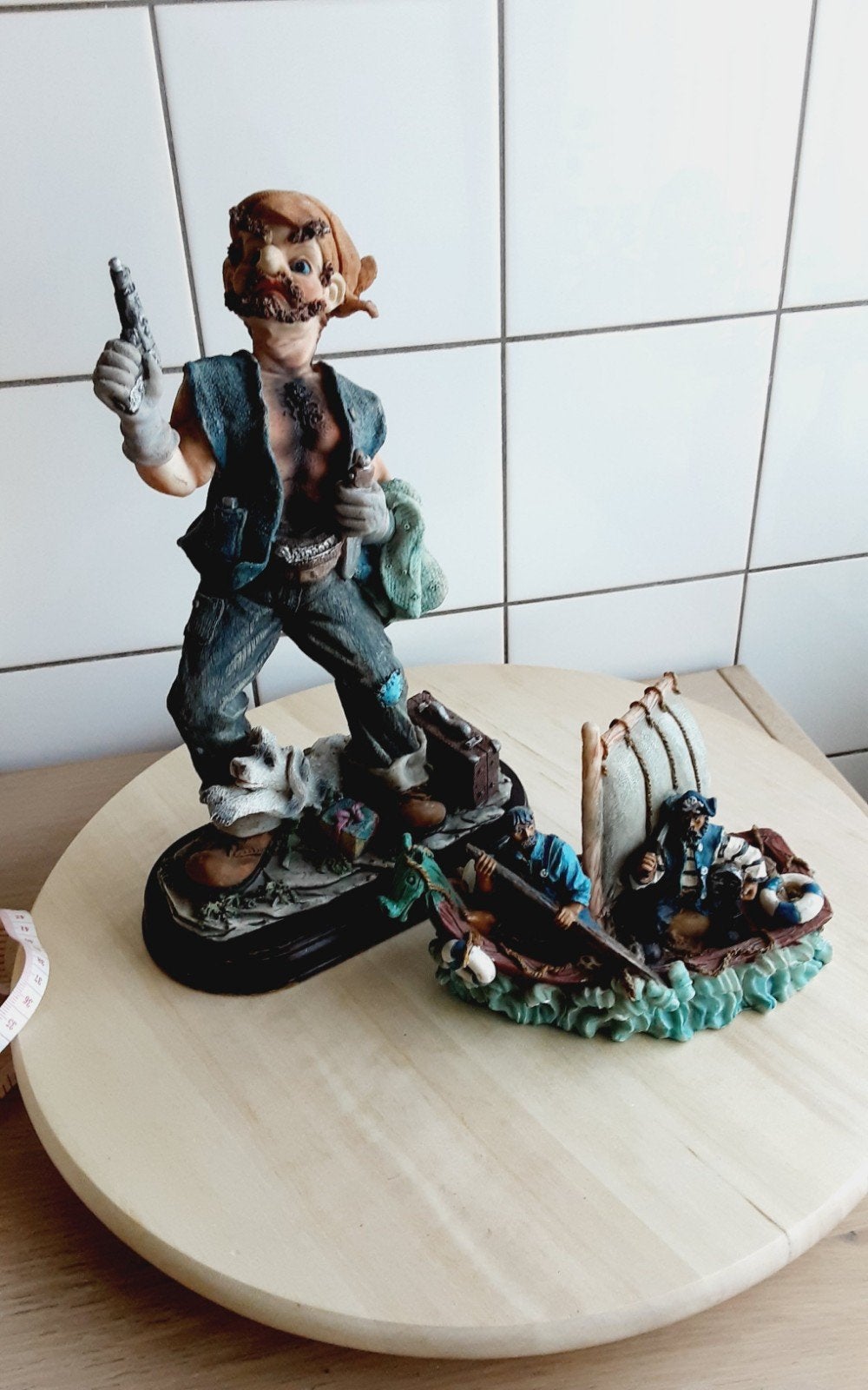 beelden: piraat en vissersboot met piraten (piratenkamer), Ophalen of Verzenden