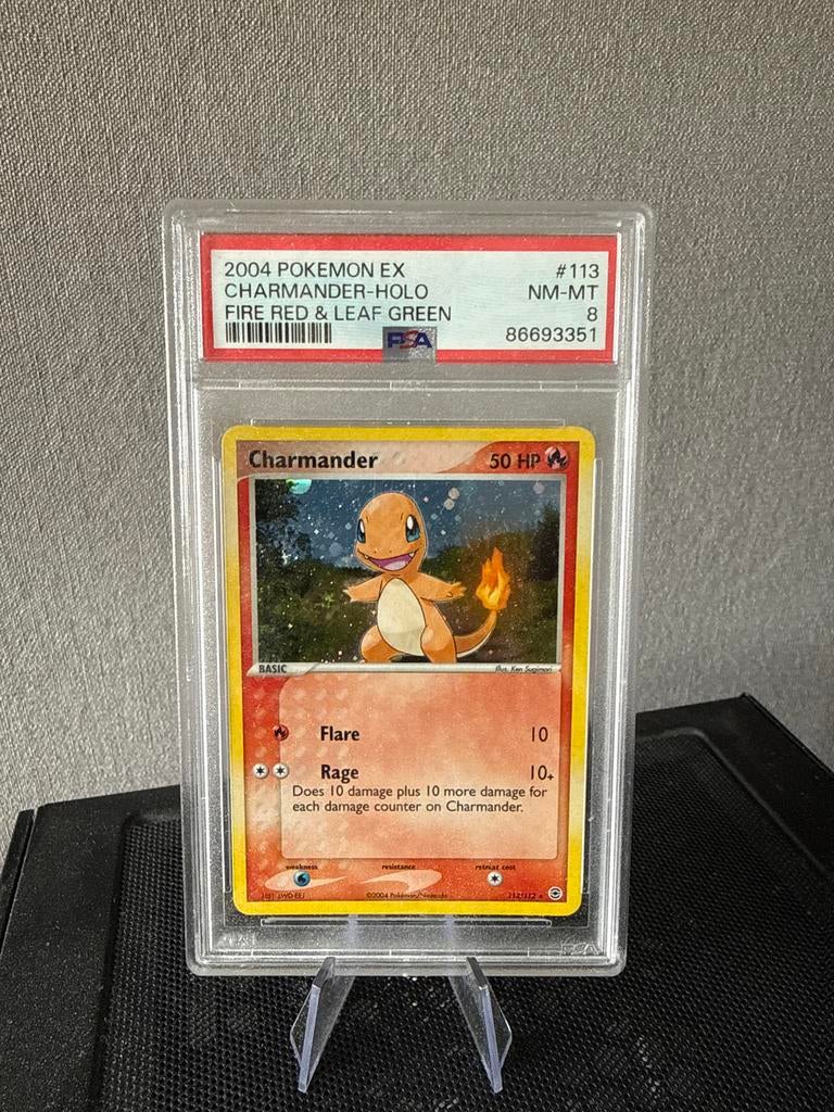 Charmander Holo #113 PSA 8, Ophalen of Verzenden, Zo goed als nieuw, Losse kaart