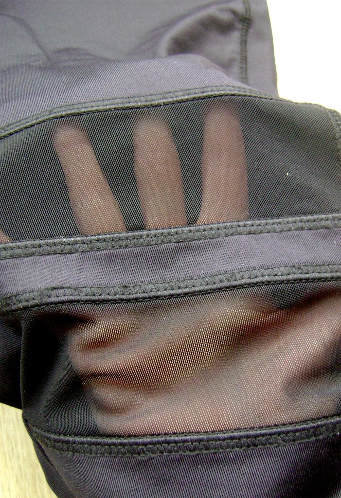 legging transp mesh stukken goth punk rock post-apoc rave, Legging, Verzenden, Yoga rave goth sexy, Zwart