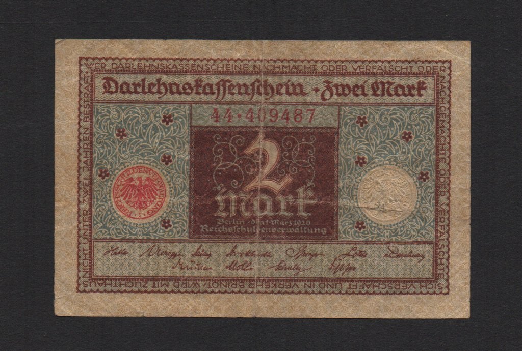 Duitsland 2 Mark Bankbiljet 1920 Zeer Fraai Biljet, Ophalen of Verzenden, Duitsland, Los biljet