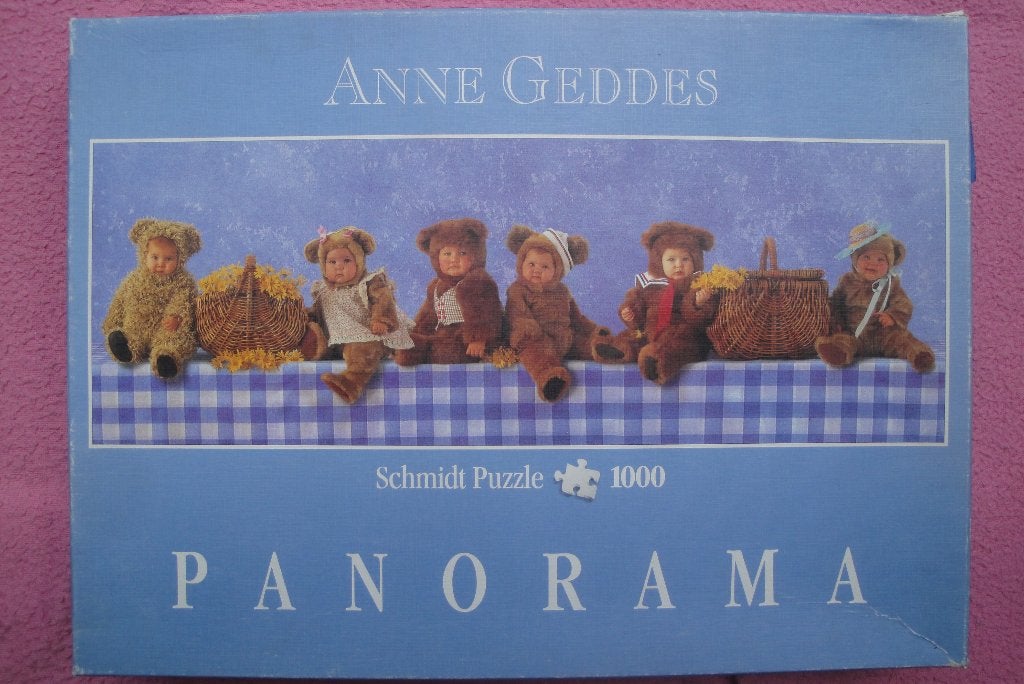 SCHMIDT ANNE GEDDES PANORAMA PUZZLE 1.000st.  2,50euro., Ophalen of Verzenden, 500 t/m 1500 stukjes, Zo goed als nieuw, Legpuzzel