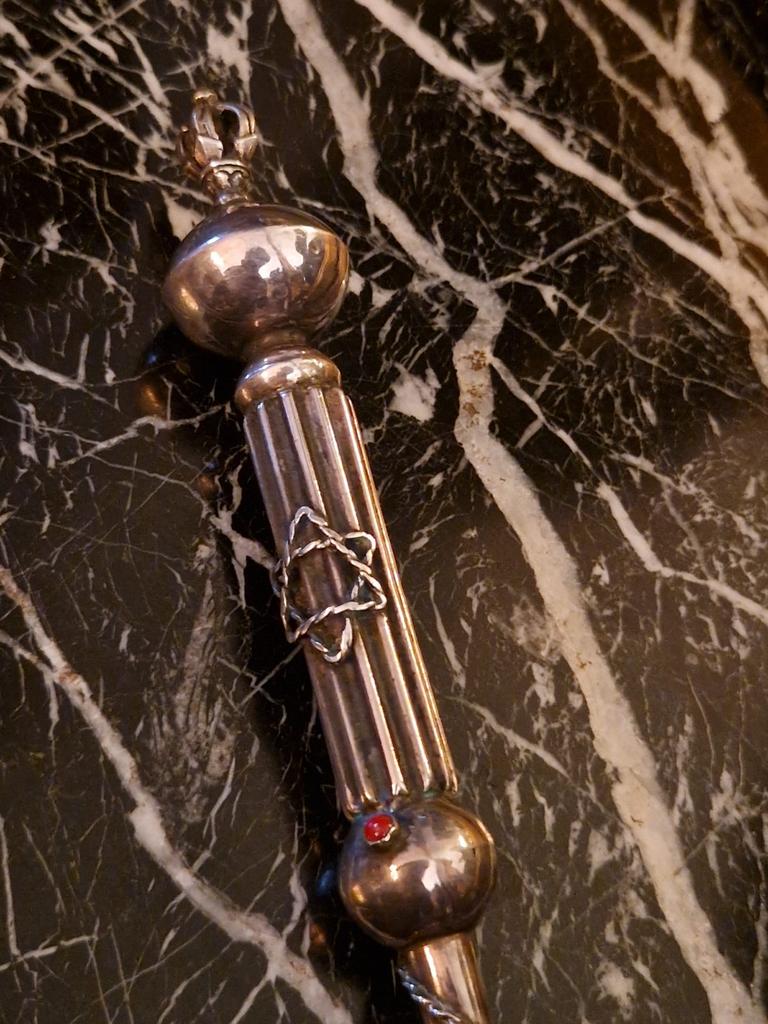 Antieke Joodse Torah Aanwijzer (Yad) - Zilver 2e graads, Antiek en Kunst, Ophalen of Verzenden