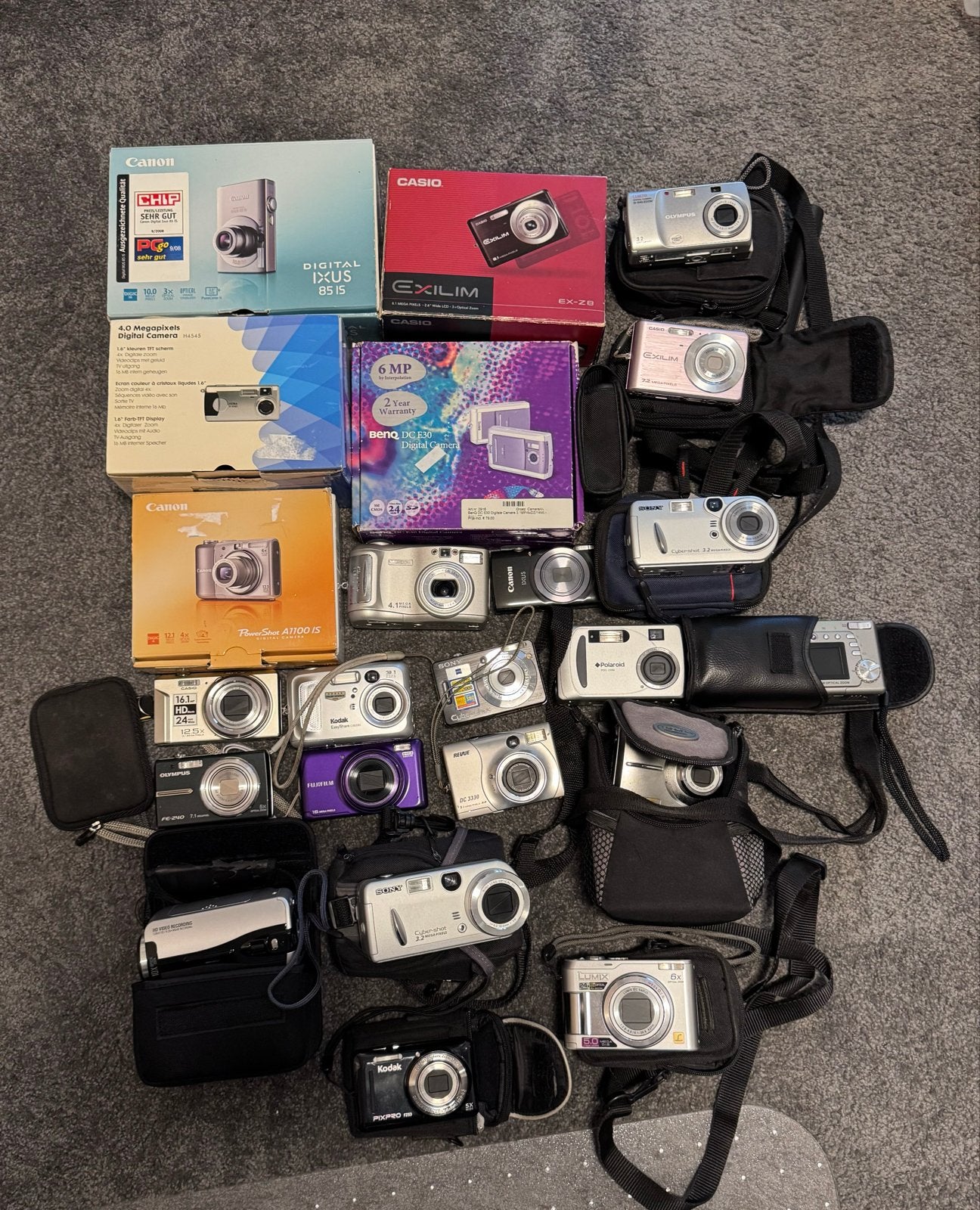 Grote partij digitale camera's - diverse merken en modellen, Ophalen, Gebruikt, Compactcamera, Overige Merken