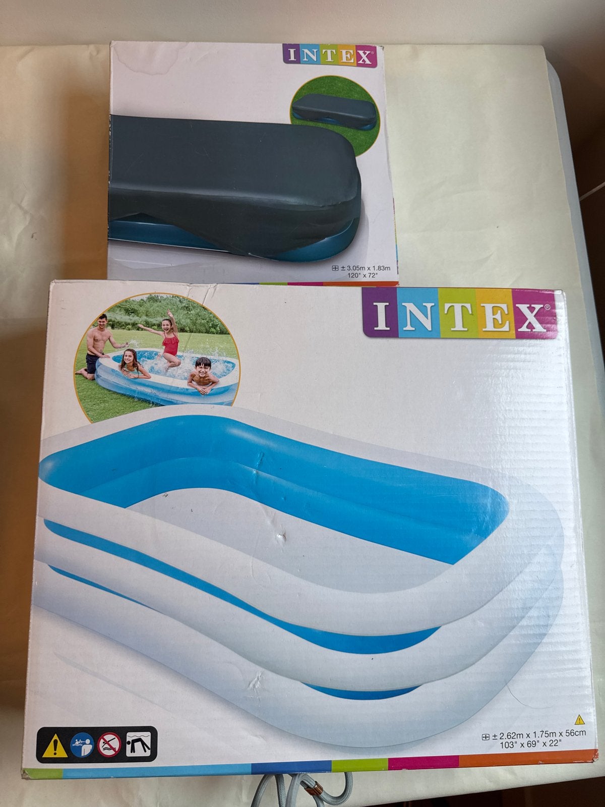 INTEX Opblaaszwembad met afdekzeil - Nieuw in doos, Ophalen, Opblaaszwembad, Nieuw, 200 tot 400 cm