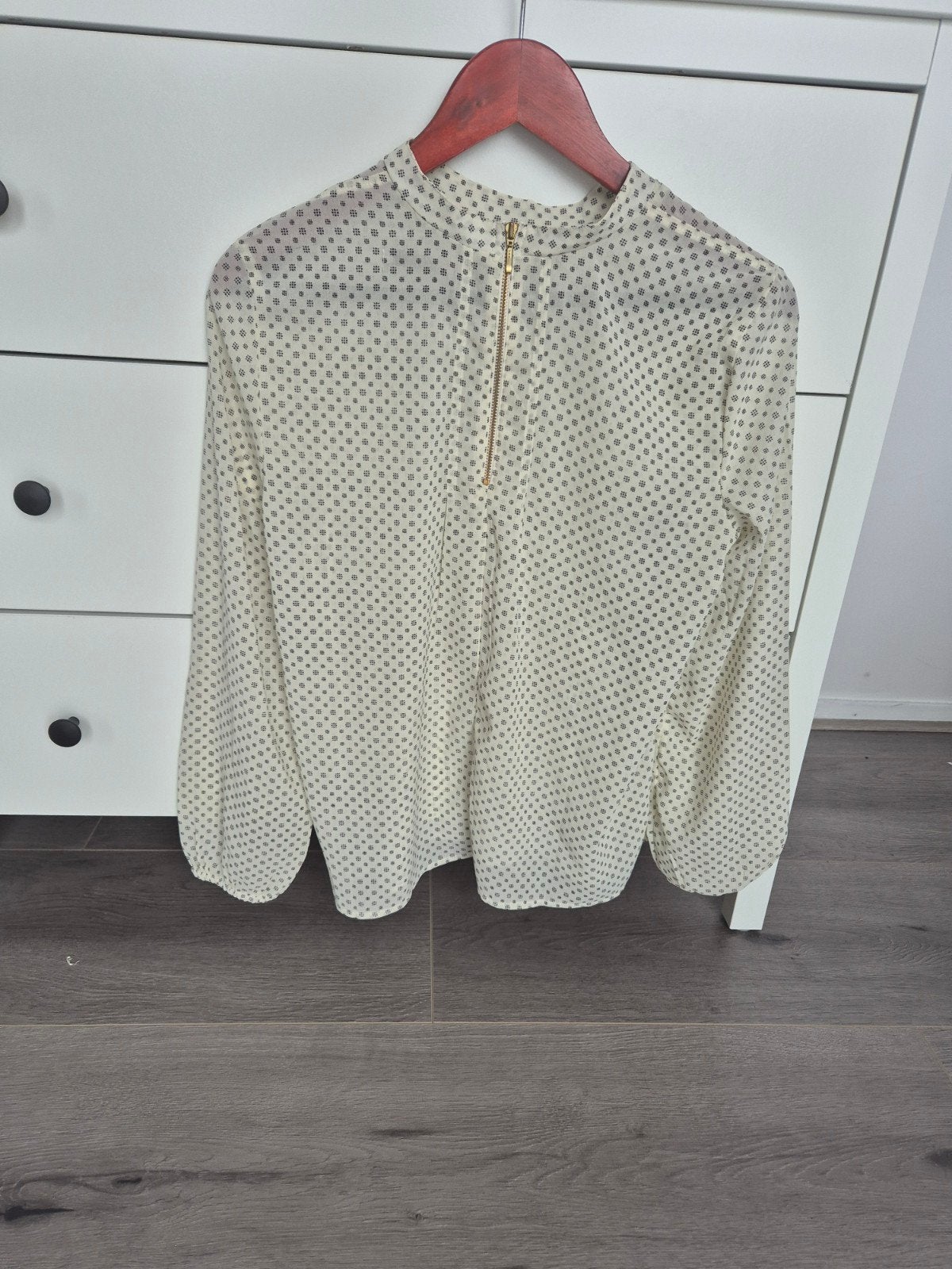 Sfera Blouse met Print & Gouden Rits - Maat M, Maat 38/40 (M), Overige kleuren, Ophalen of Verzenden, Zo goed als nieuw