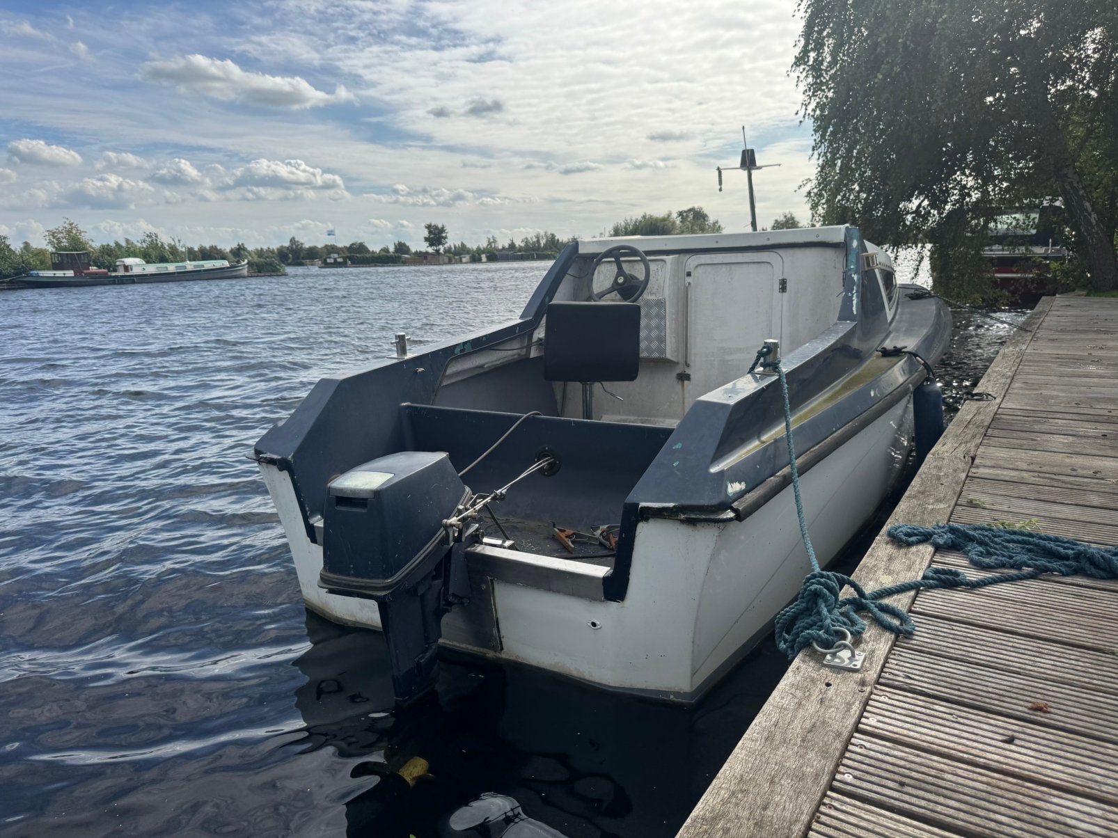 Motorboot 10 pk buitenboordmotor, Watersport en Boten, Ophalen, Buitenboordmotor, Zo goed als nieuw, Polyester