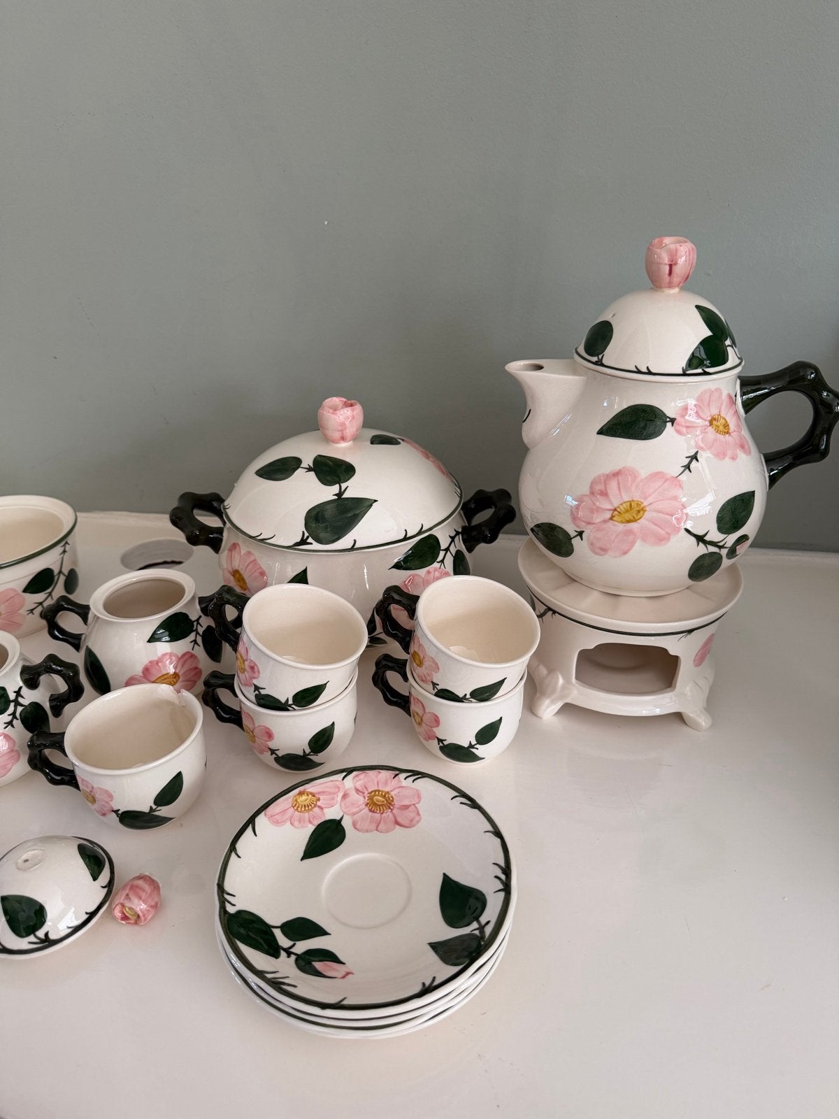Villeroy & Boch Wild Rose servies - Vintage set, Gebruikt, Keramiek, Villeroy & Boch, Vintage