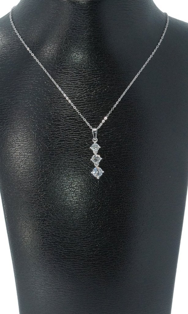 Zirkonia briljant 18k gouden ketting en hanger dames, Voordeelsieraden, Verzenden, Zo goed als nieuw, Met edelsteen