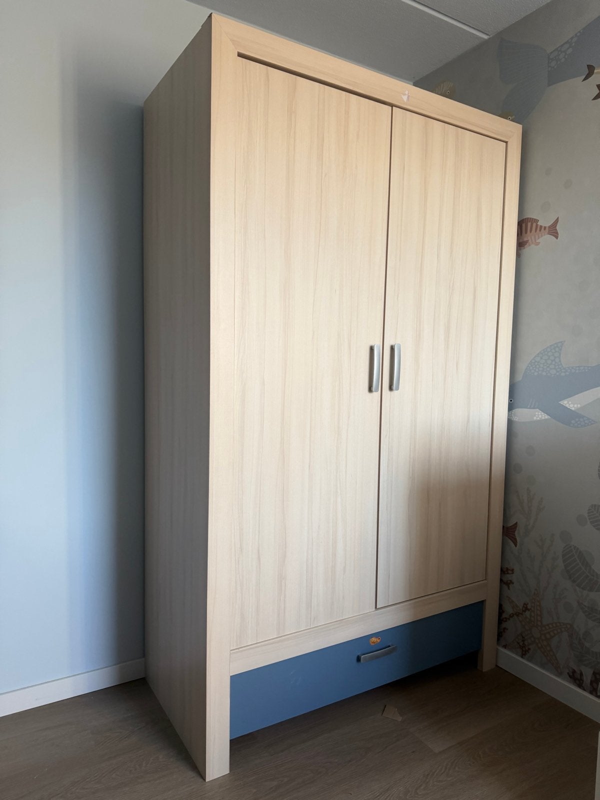 Kledingkast 118x200 cm met hangruimte en planken, Huis en Inrichting, Ophalen, Gebruikt, 100 tot 150 cm, 200 cm of meer
