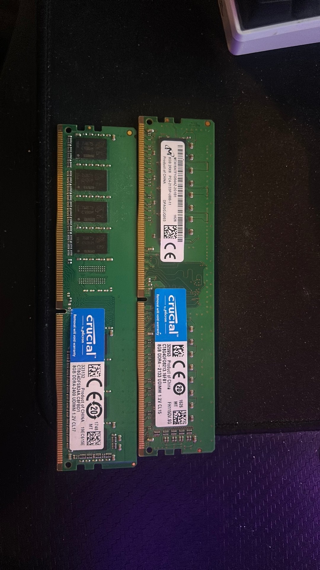2x8GB ram sticks ddr4, Computers en Software, Ophalen, Zo goed als nieuw