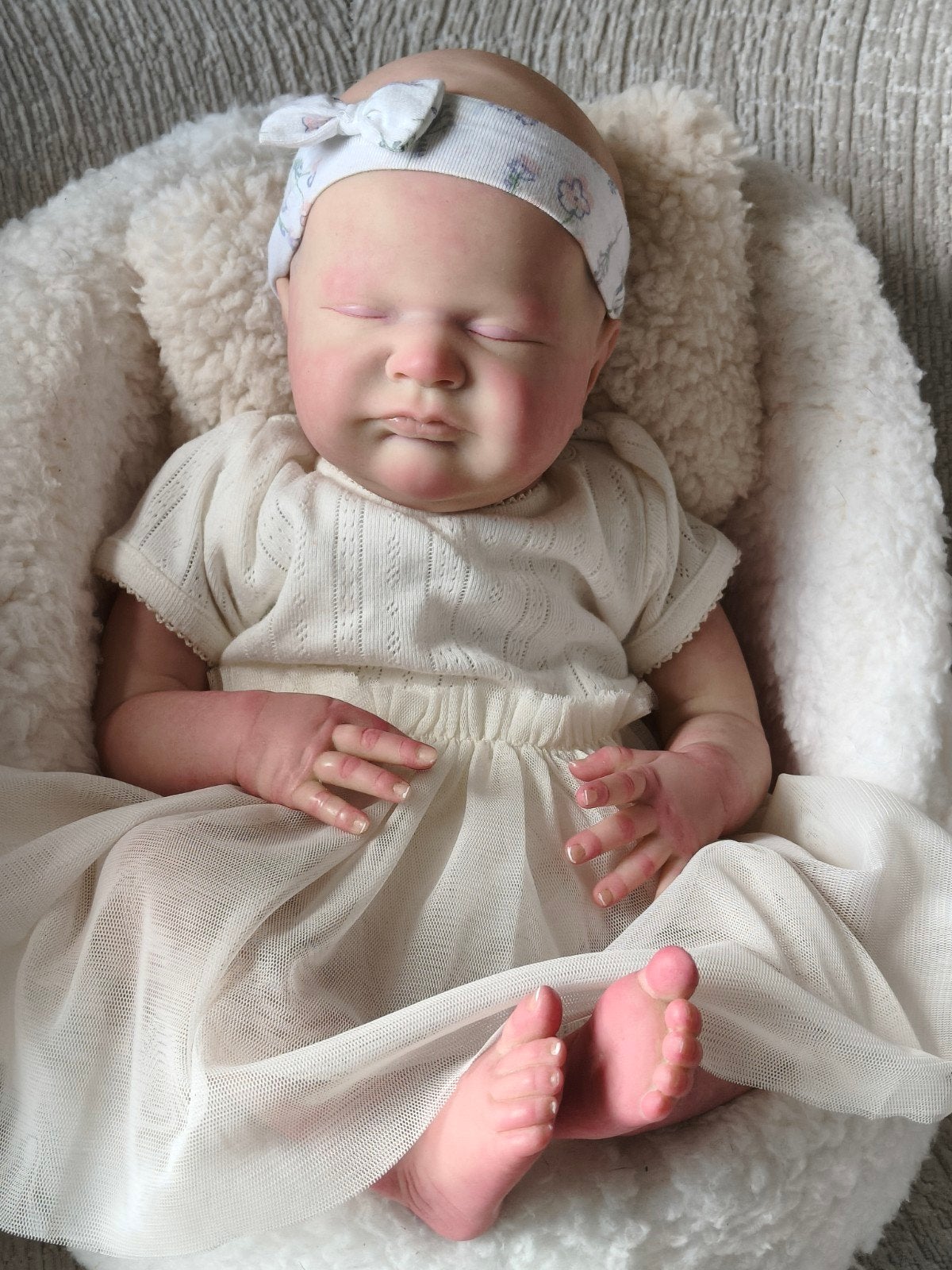 Prachtige Mollige Reborn Baby 3290 gram, Verzamelen, Ophalen of Verzenden, Zo goed als nieuw, Pop, Levensecht of Reborn