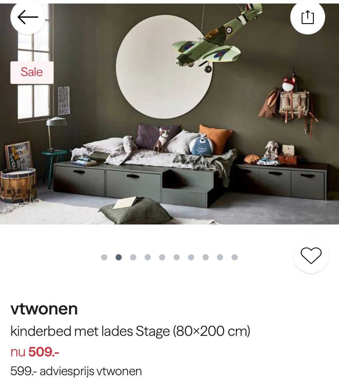 Houten eenpersoonsbed VT Wonen 80x200, Ophalen, Gebruikt, 70 tot 85 cm, Lattenbodem