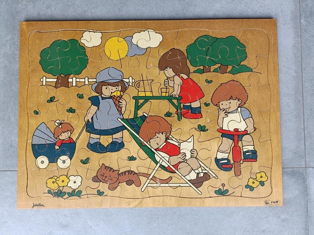 Houten puzzel, Kinderen en Baby's, Speelgoed | Kinderpuzzels, Ophalen, 2 tot 4 jaar, Gebruikt, 10 tot 50 stukjes