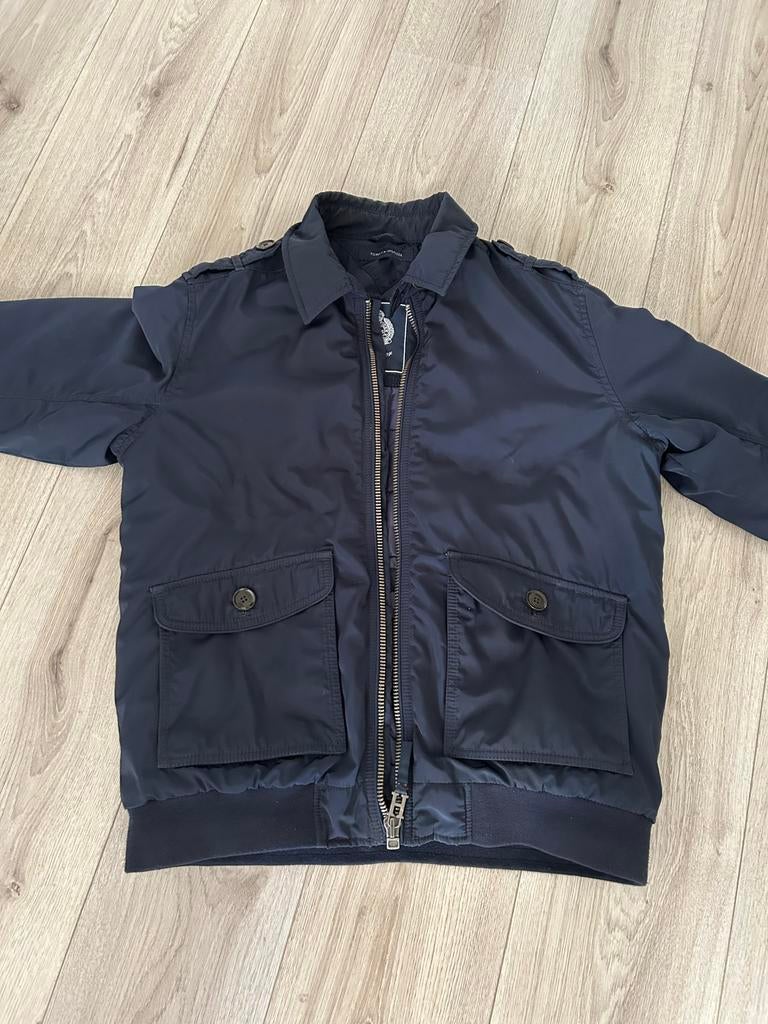 Tommy Hilfiger Donkerblauw Bomberjack - Maat M, Ophalen of Verzenden, Zo goed als nieuw, Maat 48/50 (M), Blauw
