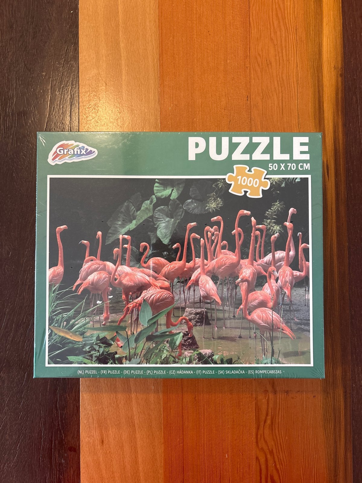 Grafix Flamingo Legpuzzel 1000 stukjes 50x70 cm, Ophalen, 500 t/m 1500 stukjes, Nieuw, Legpuzzel