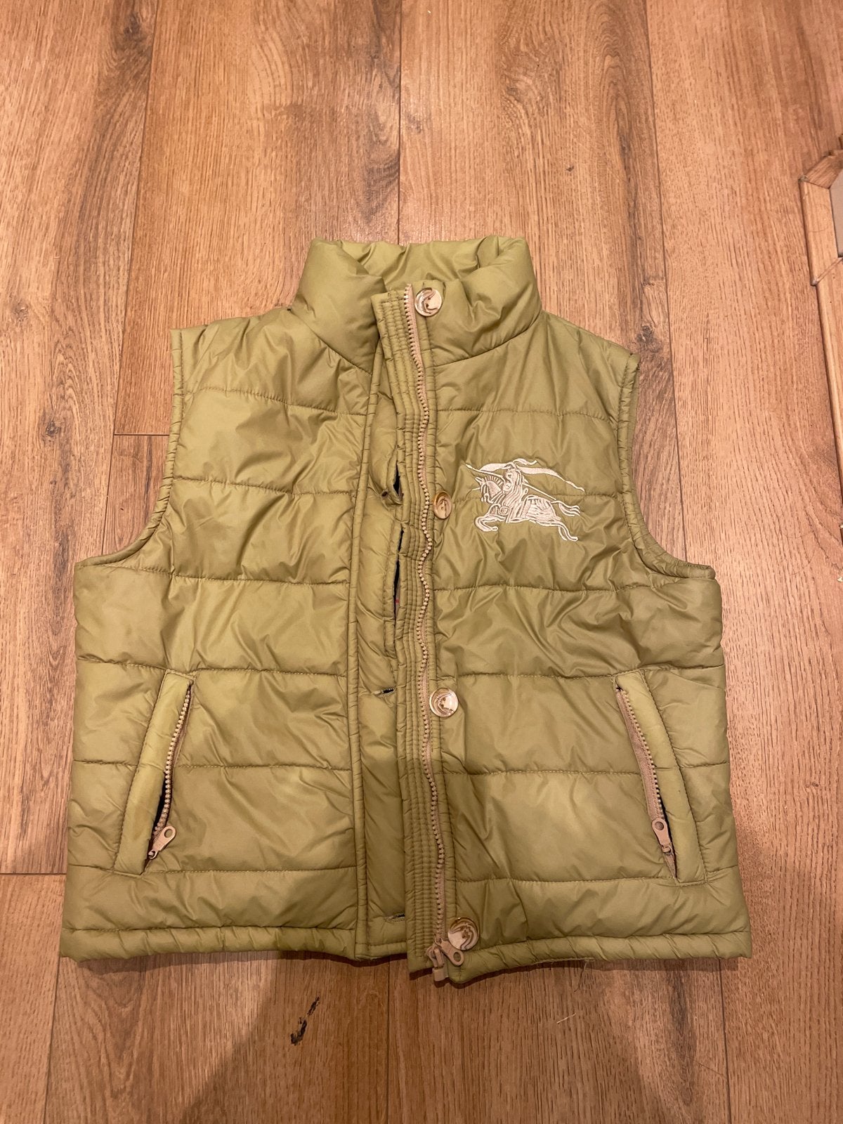 Origineel Burberry Bodywarmer Groen Beige Mannen Maat XS, Ophalen, Zo goed als nieuw, Maat 46 (S) of kleiner, Groen