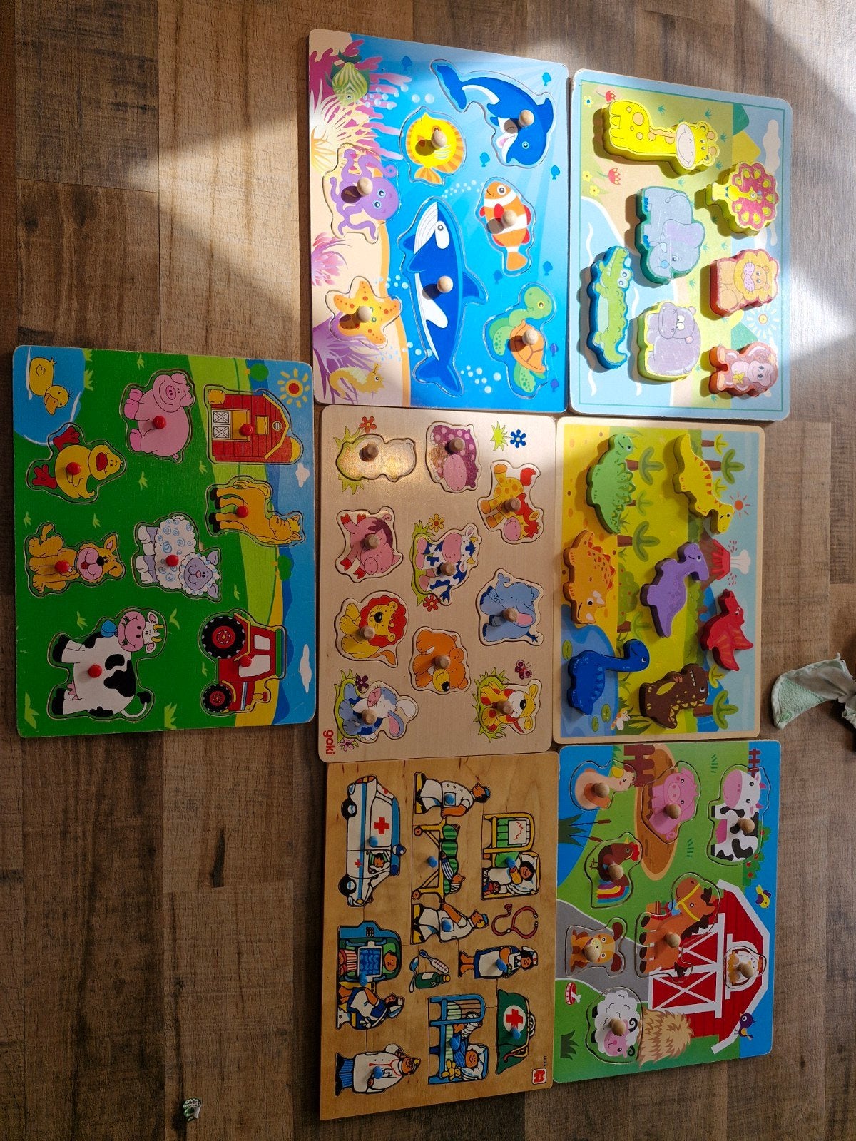 Houten Insteekpuzzels voor Kinderen - Diverse Thema's, Gebruikt, 10 tot 50 stukjes, Ophalen of Verzenden, Van hout
