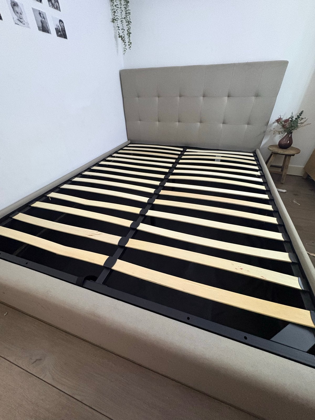 Gratis Tweepersoonsbed 180x200 met opbergruimte, Ophalen, Gebruikt, Beige, Tweepersoons