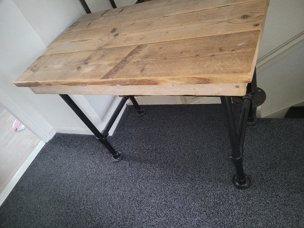 Bureau steigerhout en metaal, Huis en Inrichting, Ophalen, Gebruikt, Hout, Industrieel