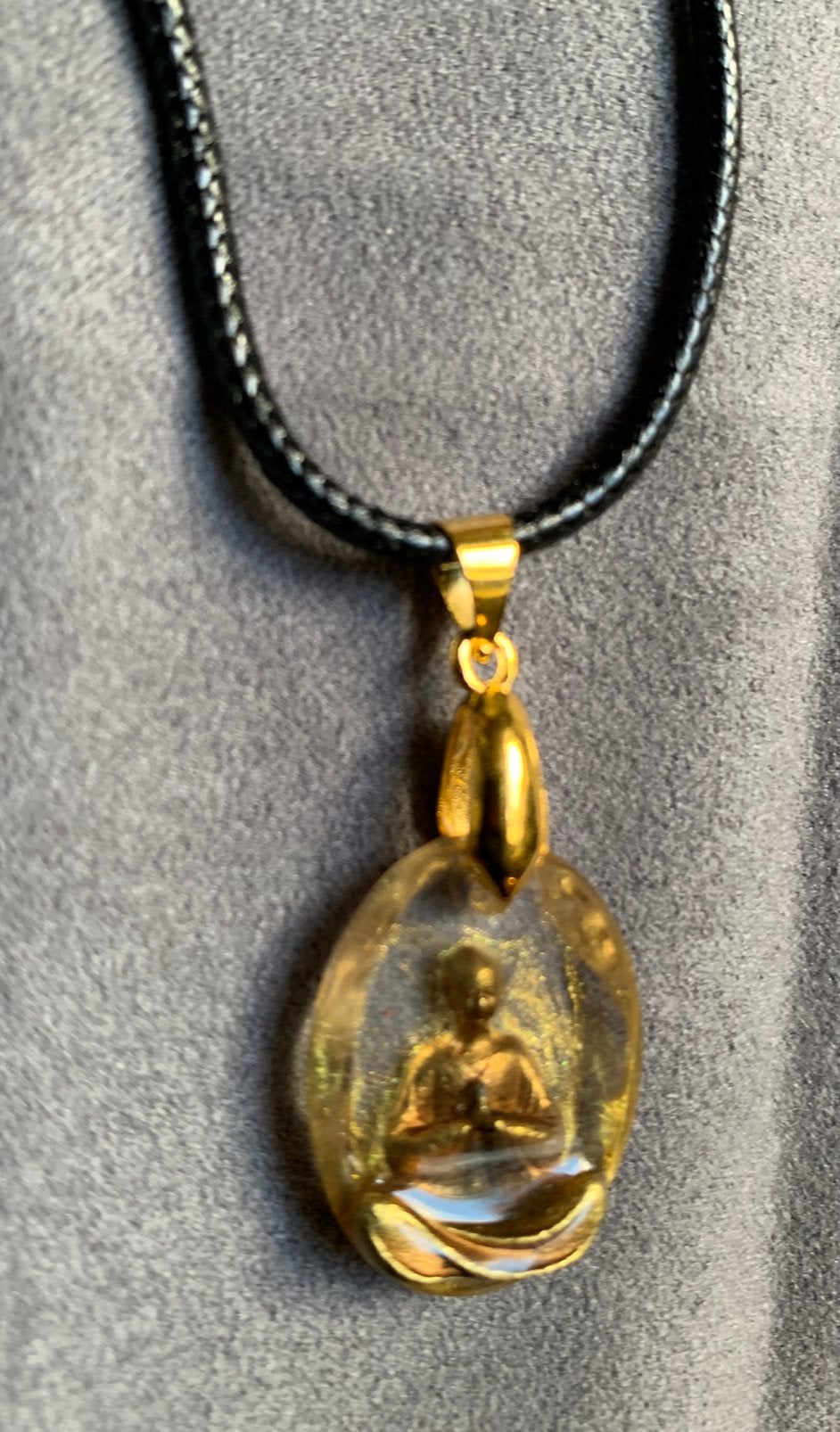 Ketting met boeddha van epoxy, Ophalen of Verzenden, Zo goed als nieuw, Overige materialen
