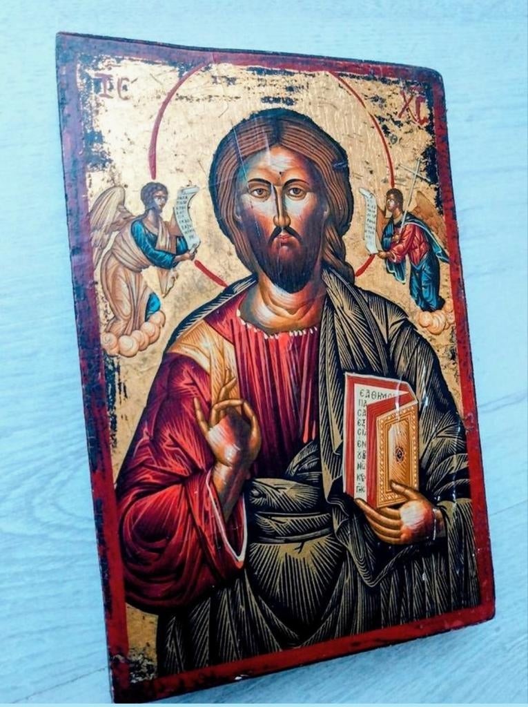 Antieke Byzantijnse Icon, Antiek en Kunst, Antiek | Religie, Ophalen of Verzenden
