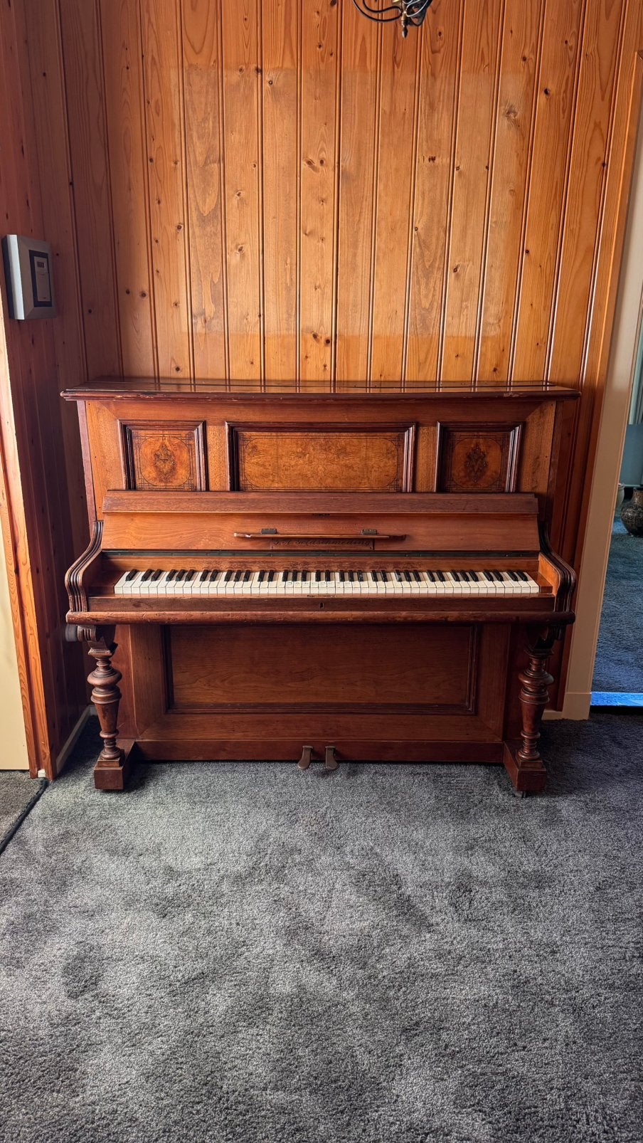 Piano G.E. Goldschmeding, Muziek en Instrumenten, Ophalen, Gebruikt, Bruin, Piano