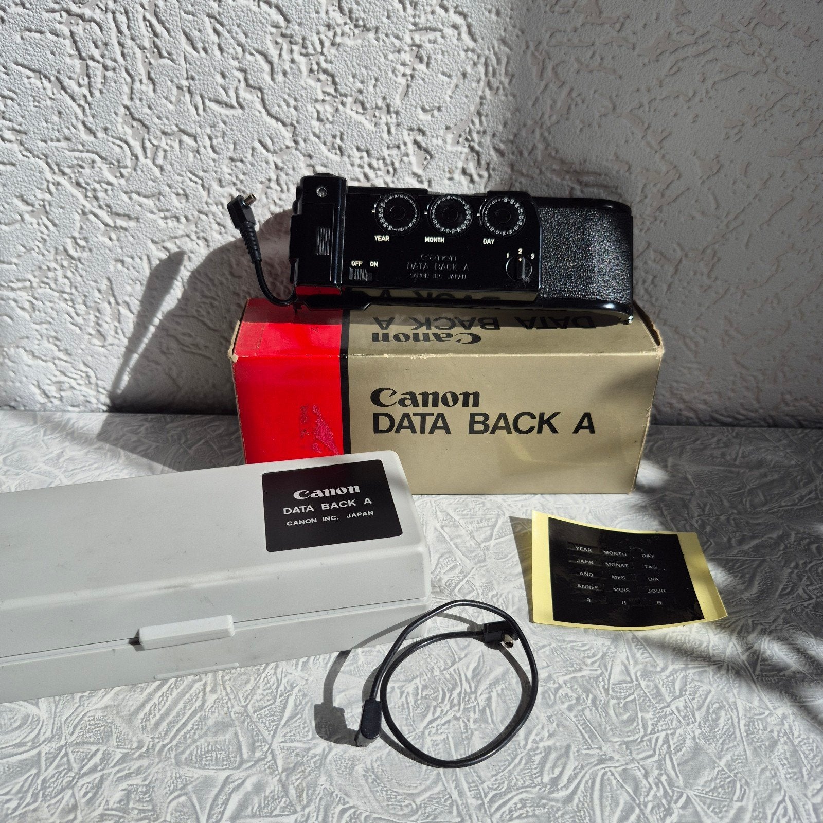 Canon Data Back A voor AE-1, A-1, AT-1 - CIB / Compleet in d, Canon, Overige typen, Ophalen of Verzenden, Gebruikt