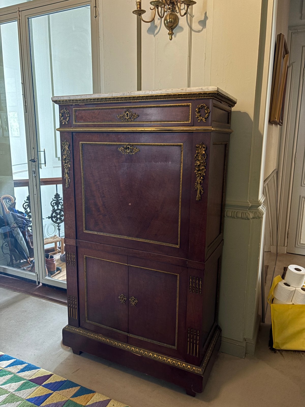 Empire secretaire van mahoniehout, Antiek en Kunst, Ophalen