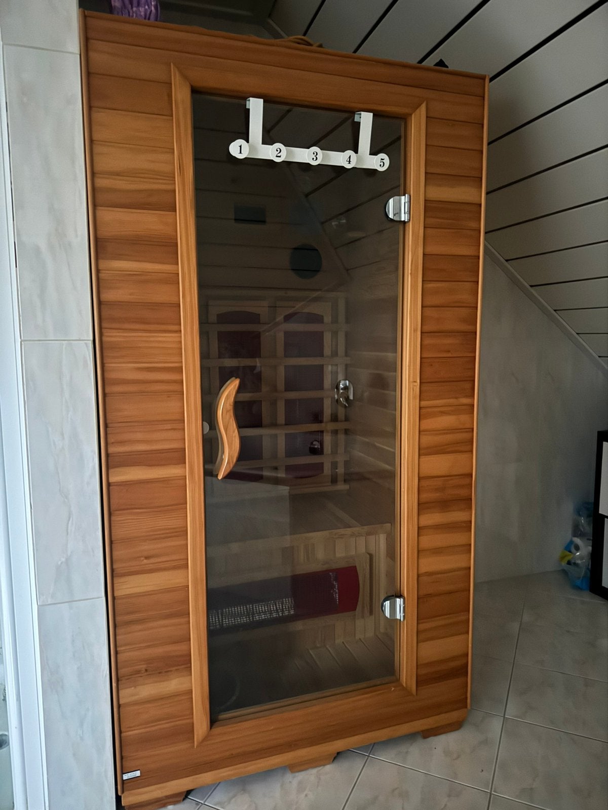 2 persoons sauna te koop, Sport en Fitness, Sauna, Ophalen, Zo goed als nieuw, Complete sauna