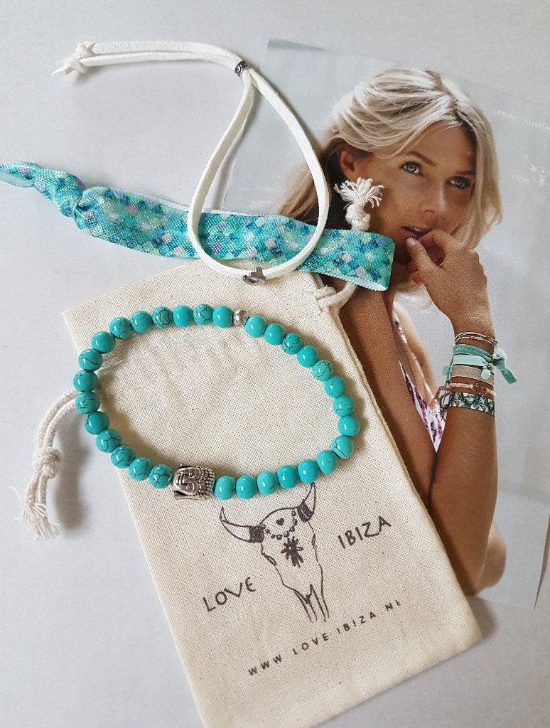 Love Ibiza Armbandjes Setje van 3 in Turquoise, Overige materialen, Overige kleuren, Verzenden, Nieuw