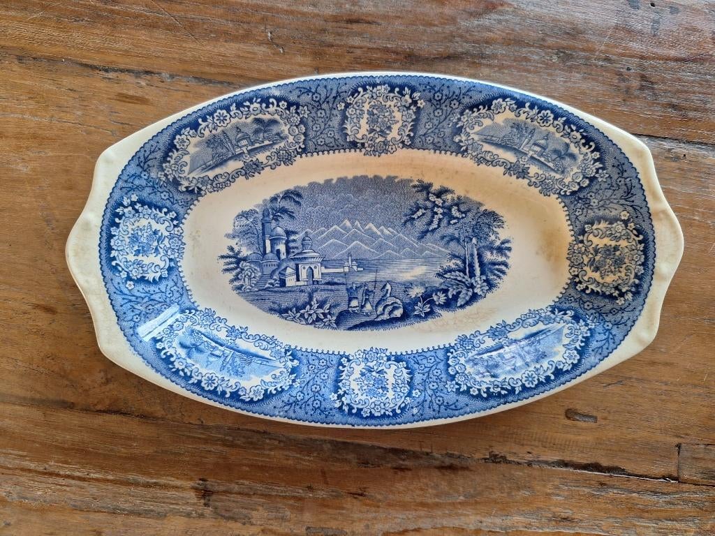 Petrus Regout & Co Maastricht schaal blauw/wit, Antiek en Kunst, Ophalen