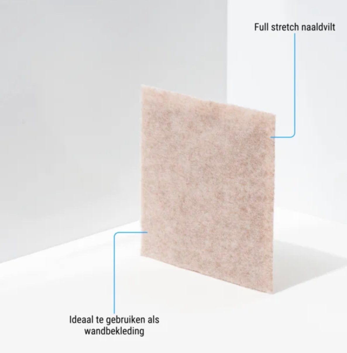 Beige Naaldvilt voor camper- Full Stretch Wandbekleding, Ophalen of Verzenden, Nieuw