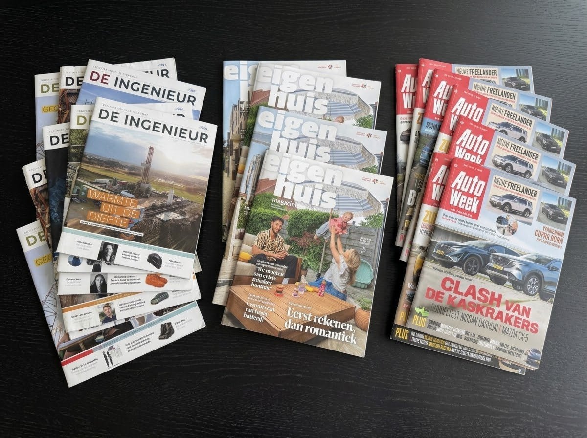 21 recente tijdschriften! Ingenieur, Autoweek en Eigen Huis, Ophalen of Verzenden, Gelezen, Wetenschap en Natuur