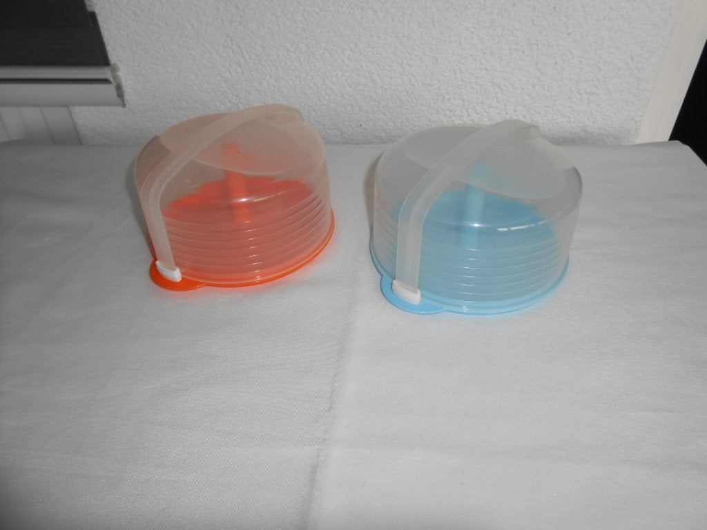 Tupperware taartstolp mini Ø13,5cm Blauw of Oranje NIEUW, Ophalen of Verzenden, Nieuw, Blauw, Overige typen