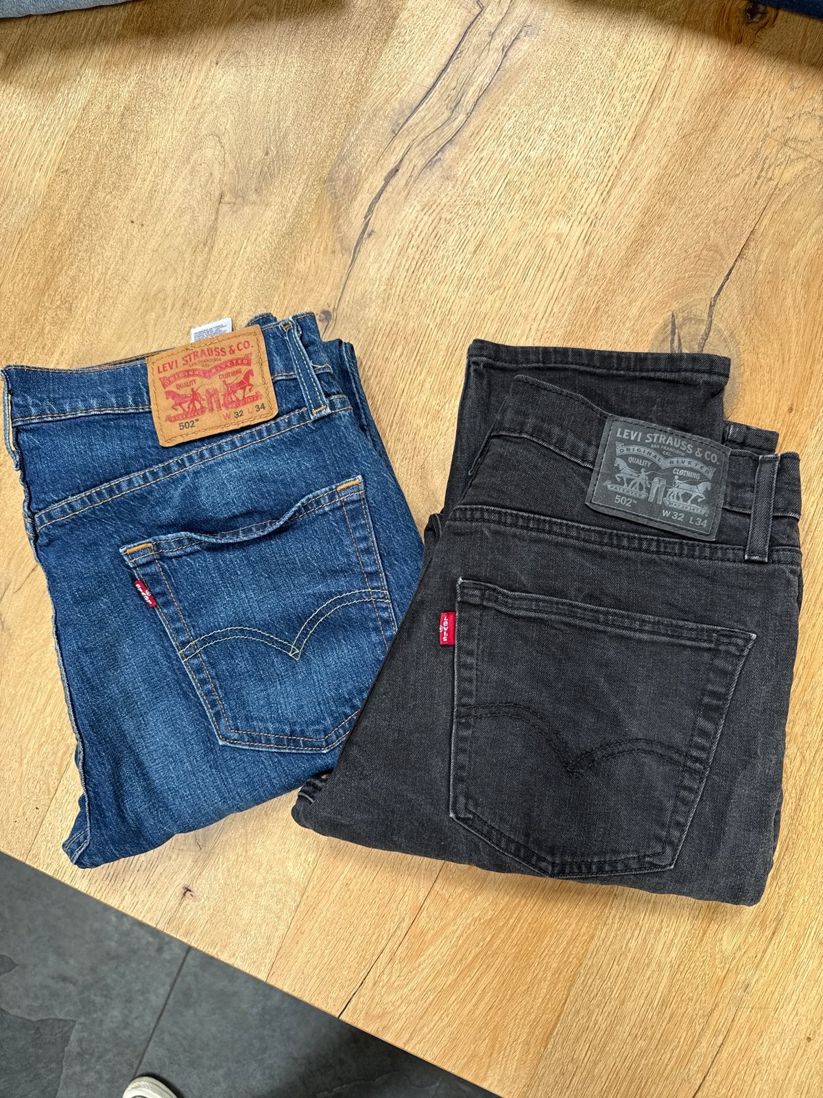 Levi's 502 Spijkerbroeken W32/L34 - Set van 2, Ophalen of Verzenden, Gedragen, Blauw, W32 (confectie 46) of kleiner