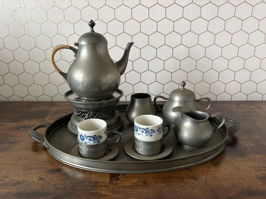 Antiek tinnen theeservies, Antiek en Kunst, Ophalen