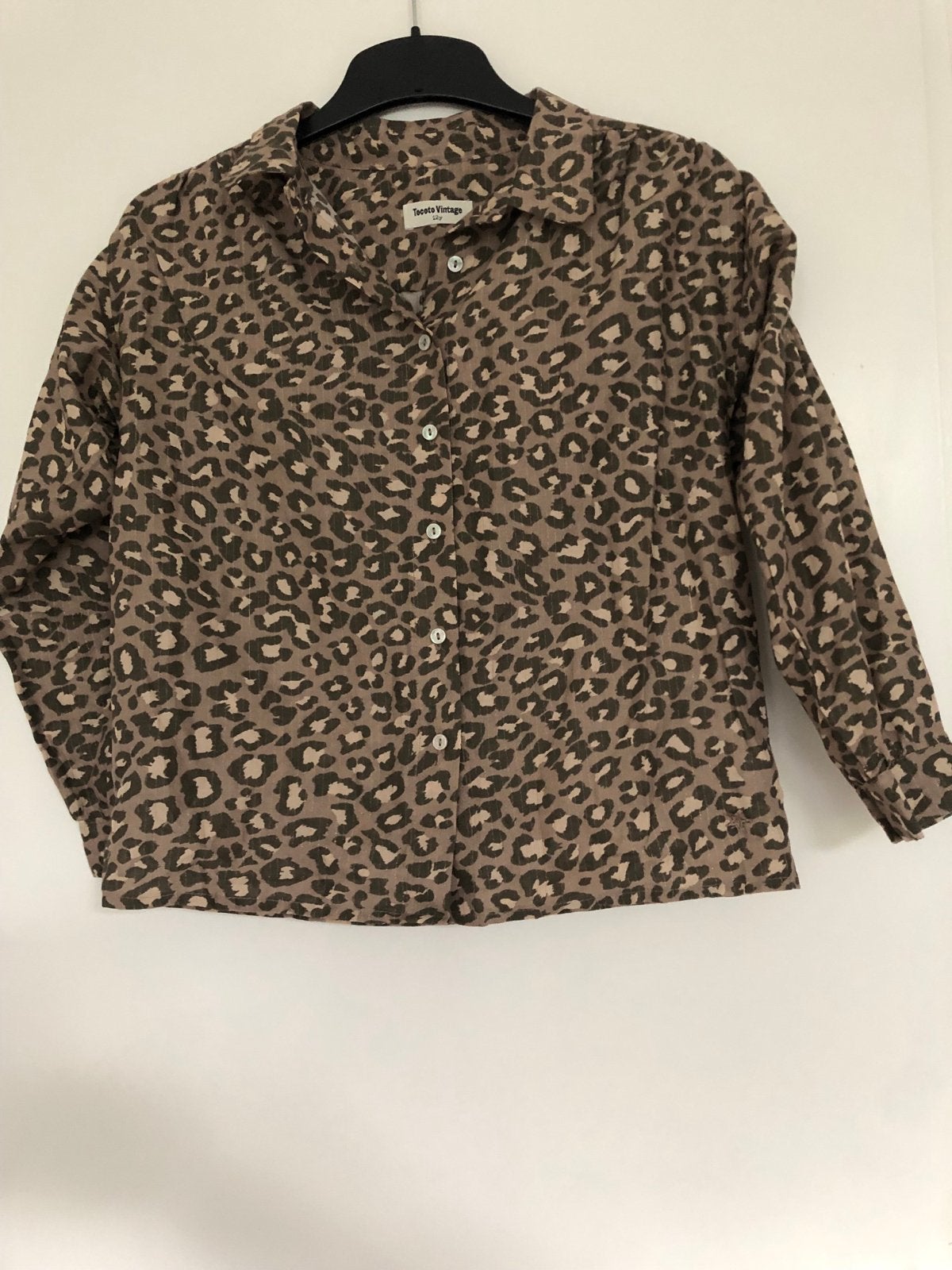 Tocoto Vintage Panterprint Blouse - Bijna Nieuw, Kinderen en Baby's, Ophalen of Verzenden, Zo goed als nieuw, Meisje, Overhemd of Blouse