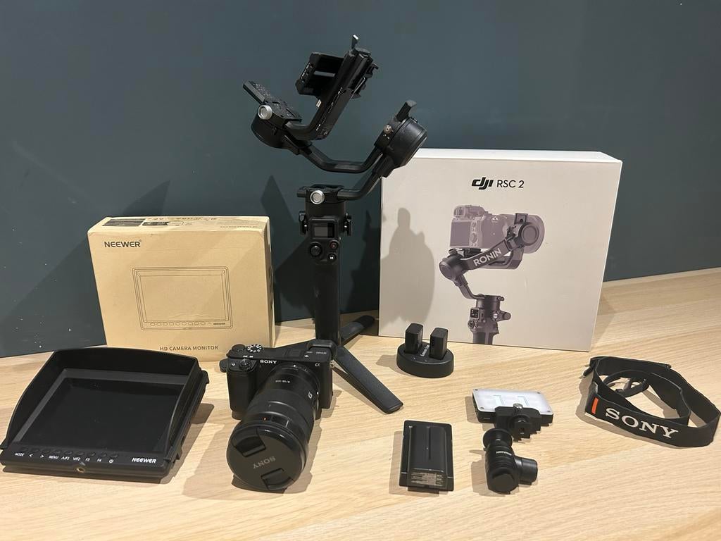 Sony Alpha A6400 Camera Kit met DJI RSC 2 Gimbal, Ophalen of Verzenden, Zo goed als nieuw, Sony, Geen optische zoom