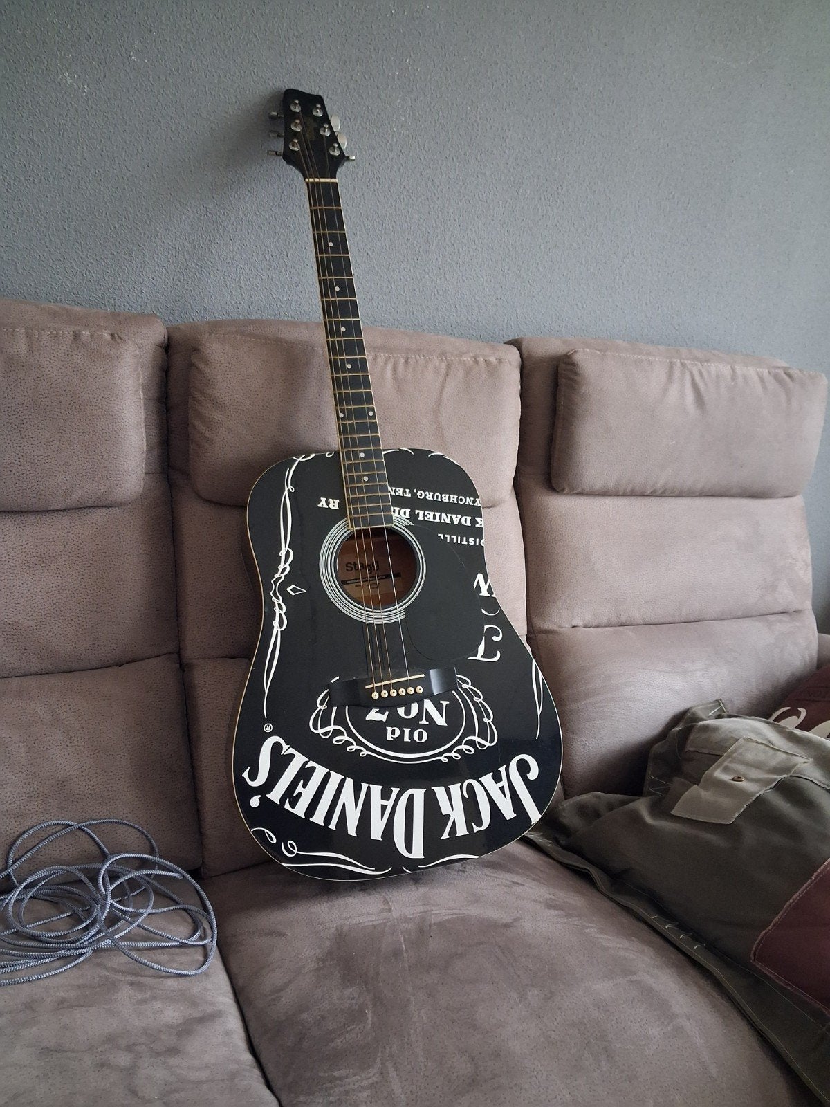 Stagg SW201BK akoestische gitaar - Jack Daniel's design, Ophalen of Verzenden, Gebruikt, Western- of Steelstringgitaar